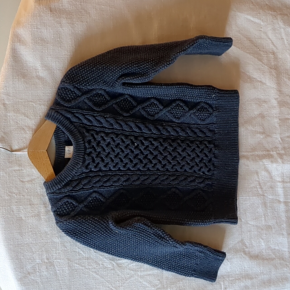 Gap sweater Blue Cotton Cable Fisherman 3T